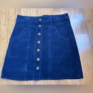 Altar’d State Corduroy Skirt Navy size small. 1242